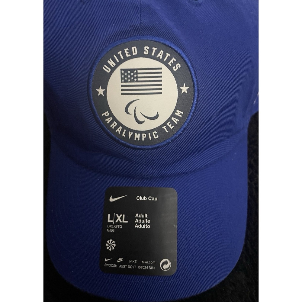 Nike USA Olmpics Paralympic Team Blue Adjustable Hat L/XL United States Club Cap